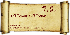 Tárnok Sándor névjegykártya