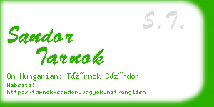 sandor tarnok business card